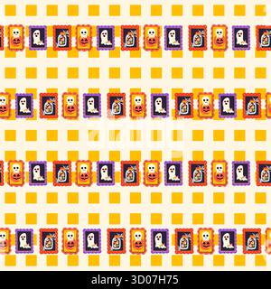 Picture Frame Halloween Seamless Pattern Stock Vector