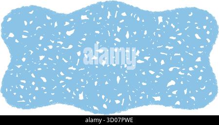 Groovy Blue Wavy Rectangle Crayon Border Stock Vector