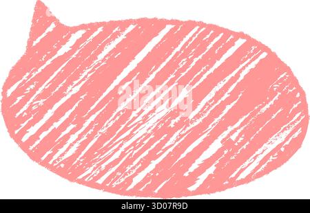 Pink Crayon Sketch Speech Bubble Stock Vector