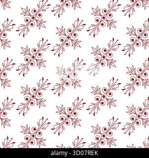 Elegant seamless floral pattern featuring decorative leafy branches and delicate botanical elements on a light blue background. Ideal for fabric print Stock Vector