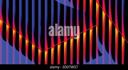 Abstract colorful vertical lines with gradient and dynamic light effects. Stock Vector
