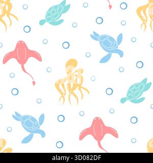 Seamless Underwater Marine Pattern Stock Vector