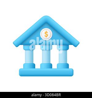 Blue bank building 3D icon Stock Vector Image & Art - Alamy