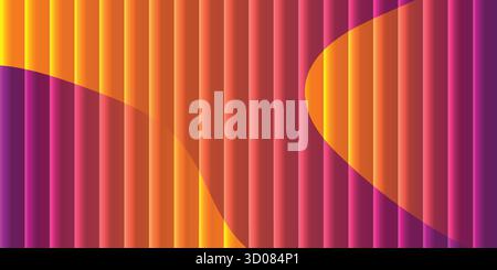 Abstract vibrant background featuring vertical lines and curved color gradients. Stock Vector
