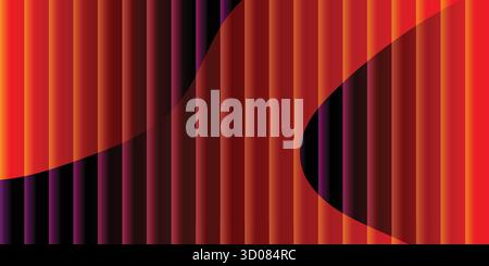 Abstract geometric design with vibrant orange red and dark purple shades. Stock Vector