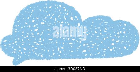 Blue Crayon Cloud Speech Bubble Stock Vector
