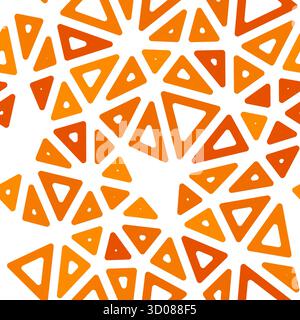 Abstract background with mosaic triangle shapes. Medium-sized triangles. Monotone style. Rounded triangular cells outlined. Repeatable pattern. Stock Vector