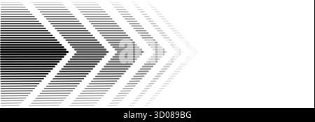 Striped arrow halftone gradation texture. Gradient Transition Lattice. Repeating triangle gradation thin to thick line background pattern. Vector Abst Stock Vector