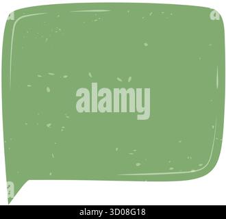 Green Grunge Hand Drawn Chat Bubble Stock Vector