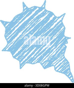 Blue Crayon Squiggle Speech Balloon Stock Vector