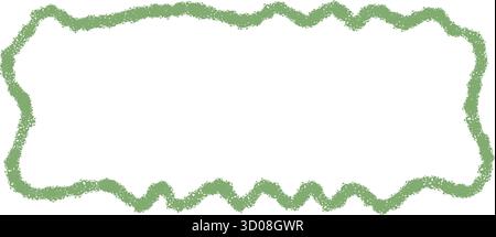 Wavy Chalk Rectangle Frame With Green Border Stock Vector