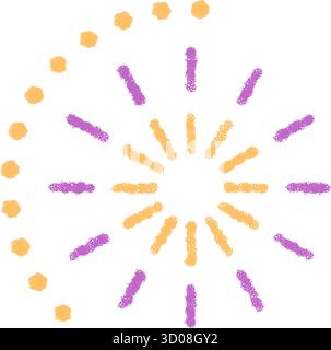 Festive Crayon Firecracker Burst Pattern Stock Vector