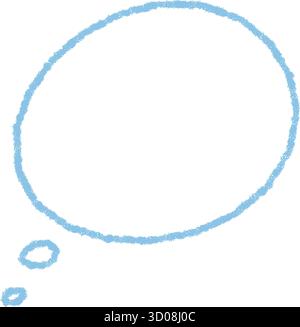 Hand Drawn Blue Crayon Thought Bubble Stock Vector