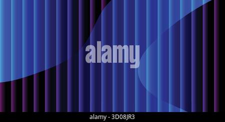 Abstract blue gradient background with vertical stripes and a circular shape. Stock Vector