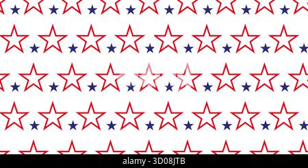 Flat design red line star and blue star pattern Stock Vector