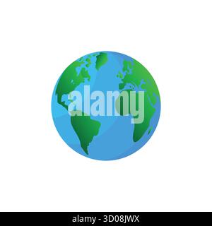 Earth Globe Vector Isolated on White Background. Stock Vector
