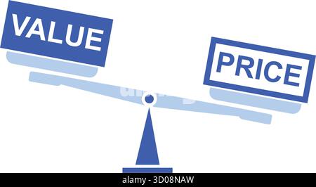 Value and Price balance on the scale Stock Vector