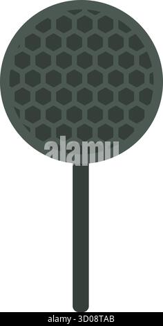 A circular mesh screen mounted on a flexible arm used to reduce plosive sounds in vocal recording Stock Vector