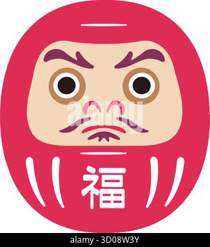 Japanese daruma doll vector illustration Stock Vector