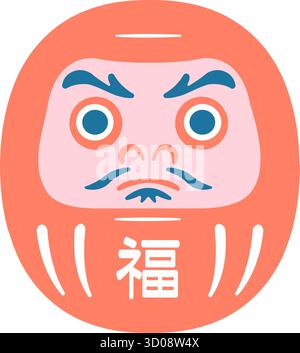 Japanese daruma doll vector illustration Stock Vector