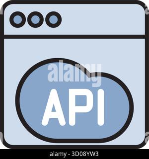 Api Vector Glyph Icon For Personal And Commercial Use. Stock Vector
