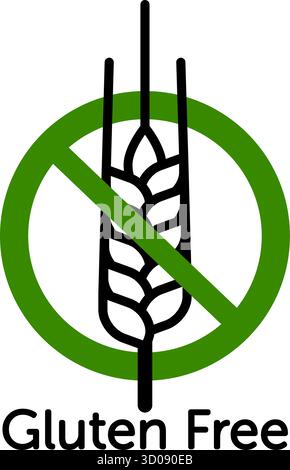 simple gluten free no wheat logo symbol icon vector isolated on white background Stock Vector