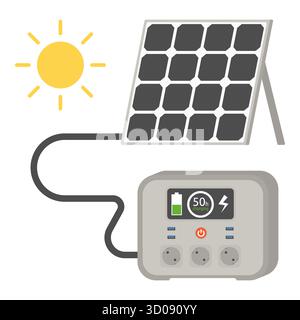 Solar energy system vector illustration Stock Vector