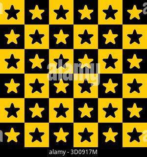 Star With Square Seamless Pattern Design Stock Vector