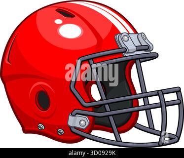 classic american football gridiron helmet red sport icon symbol logo vector isolated on transparent background Stock Vector