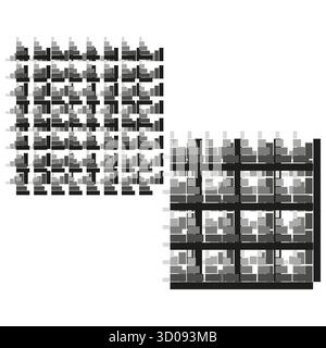Abstract cube pattern. Geometric vector illustration. Black white graphic. Grid texture background. EPS 10. Stock Vector