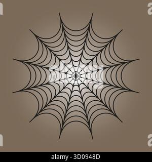 Cobweb spider web. Halloween ornament. Circular vector illustration. Wavy line design. EPS 10. Stock Vector
