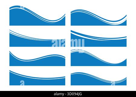 Bottom Letterhead Divider Template Set and Business Separator Footers Stock Vector