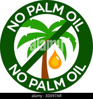 no palm oil free logo symbol icon label vector isolated on transparent background Stock Vector