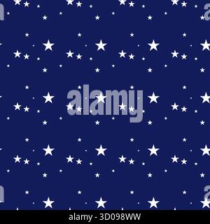 Trendy vector seamless pattern with doodle stars Stock Vector