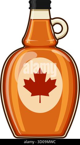 simple classic canadian maple syrup bottle made in canada icon symbol vector isolated on transparent background Stock Vector