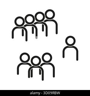 People group icons. Simple figure symbol. Team hierarchy element. Vector social set. EPS 10. Stock Vector