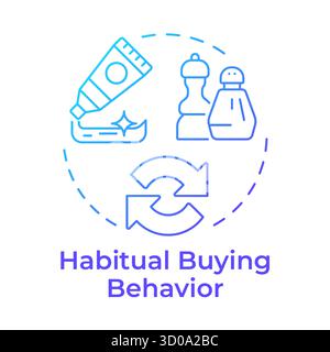 Habitual buying behavior blue gradient concept icon Stock Vector