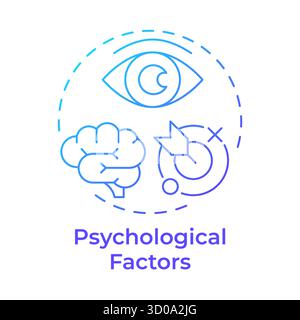 Psychological factors blue gradient concept icon Stock Vector