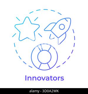 Innovators blue gradient concept icon Stock Vector