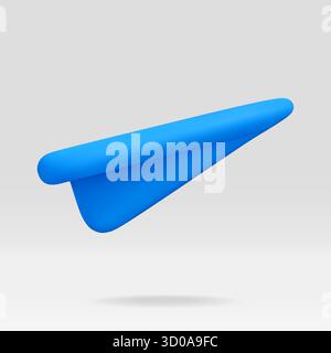 Blue paper airplane in flight Stock Vector