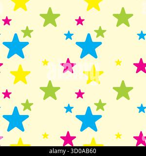 Vector illustration of colorful seamless pattern of stars design Stock Vector