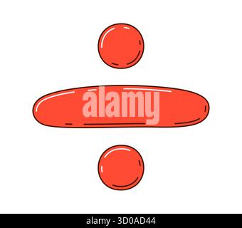 Cartoon funny math number or division sign character for kids ...
