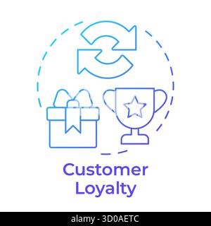 Customer loyalty blue gradient concept icon Stock Vector