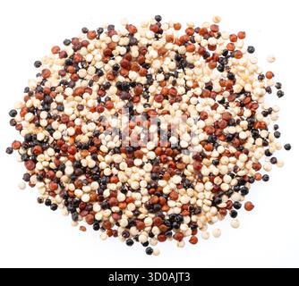 Colorful quinoa seeds isolated on white background. File contains clipping paths. Stock Photo