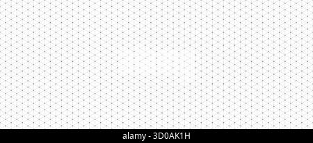 Black seamless isometric grid paper. Dotted triangular blueprint repeating pattern. Graph guide background for engineering, architect, technical drawing. Vector lined ruler sheet page template Stock Vector