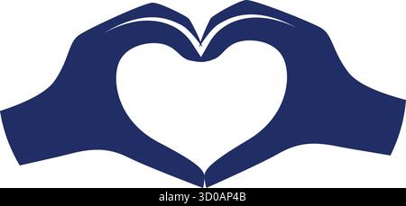 Two joining hands form a heart Stock Vector