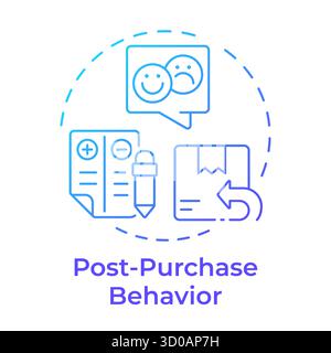 Post-purchase behavior blue gradient concept icon Stock Vector