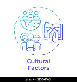 Cultural factors blue gradient concept icon Stock Vector