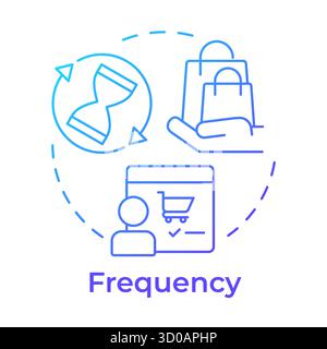 Frequency blue gradient concept icon Stock Vector