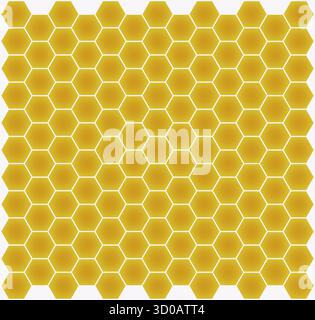 Hexagonal honeycomb pattern – minimalist geometric white and gold background - vector Stock Vector
